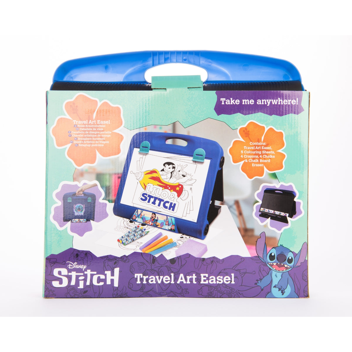 Disney Stitch Travel Easel – Foldable Drawing Board with Accessories