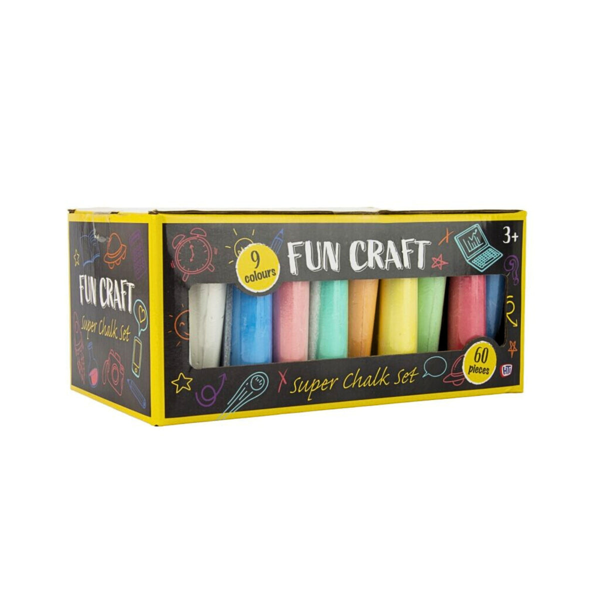 Fun Craft 60 Piece Jumbo Pavement Chalk – Outdoor Drawing Chalk Set for Kids