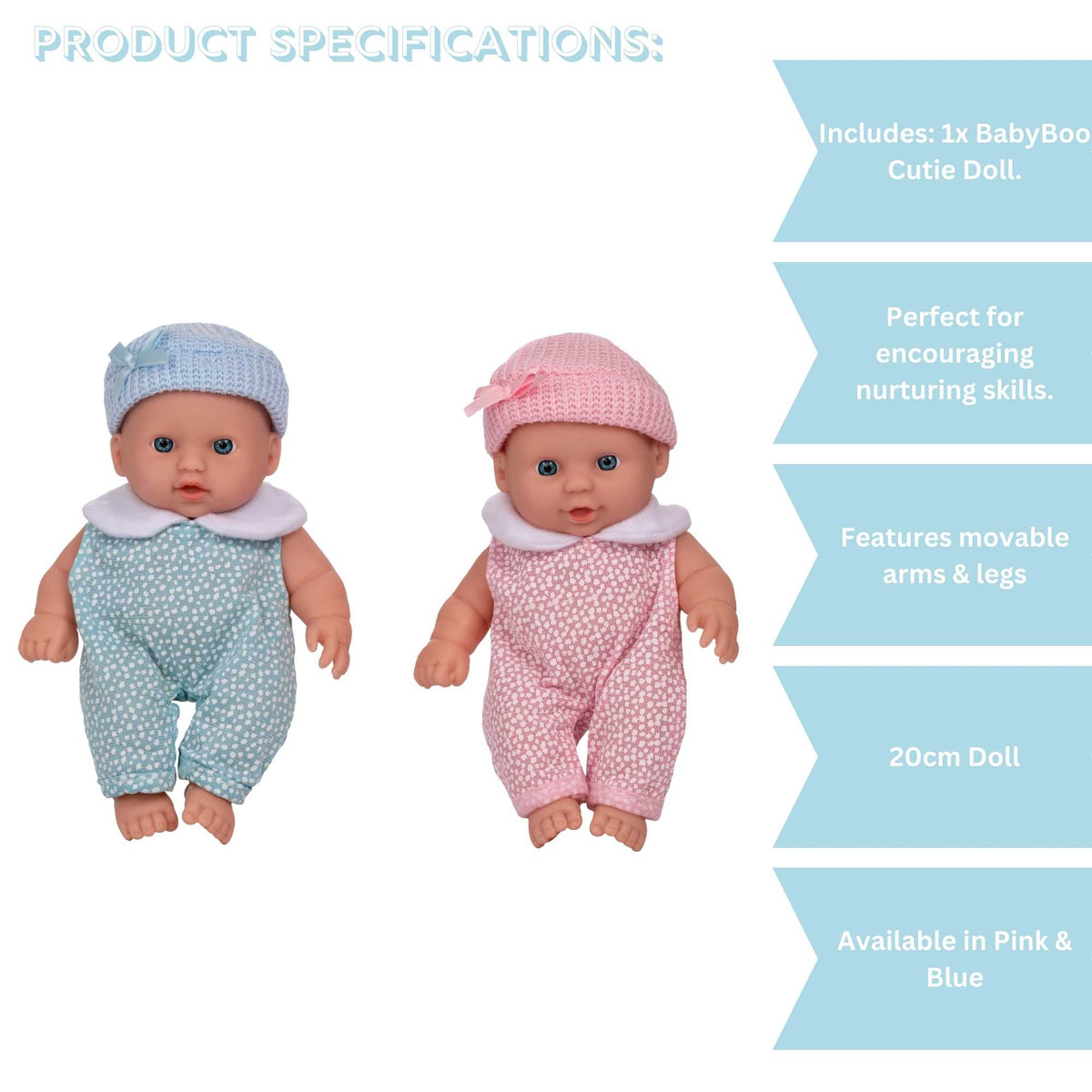 BabyBoo Cutie Baby Doll - Blue