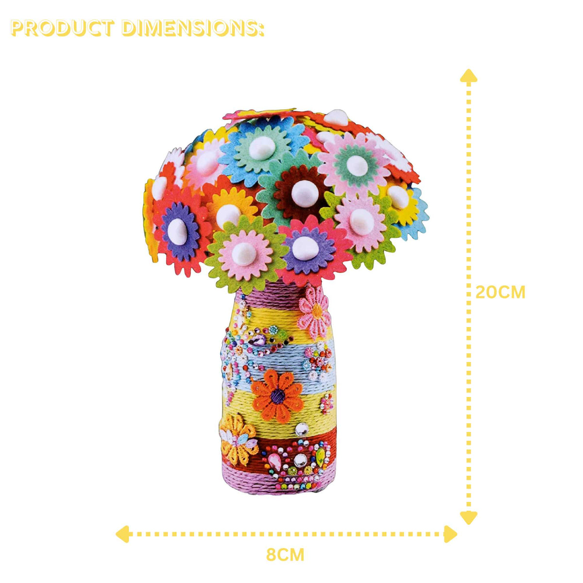 Fun Craft Make Your Own Flower Bouquet Kit – 300+ Piece Kids Craft Set