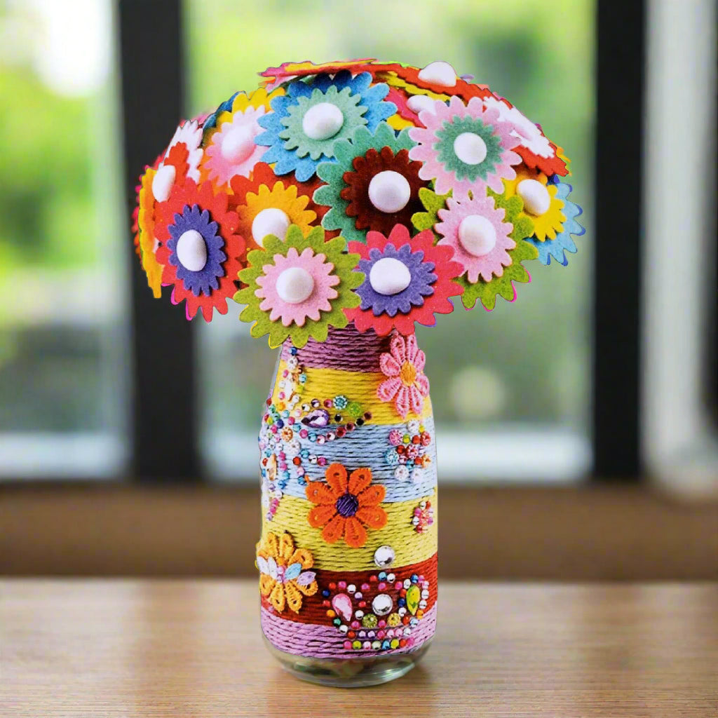 Fun Craft Make Your Own Flower Bouquet Kit – 300+ Piece Kids Craft Set