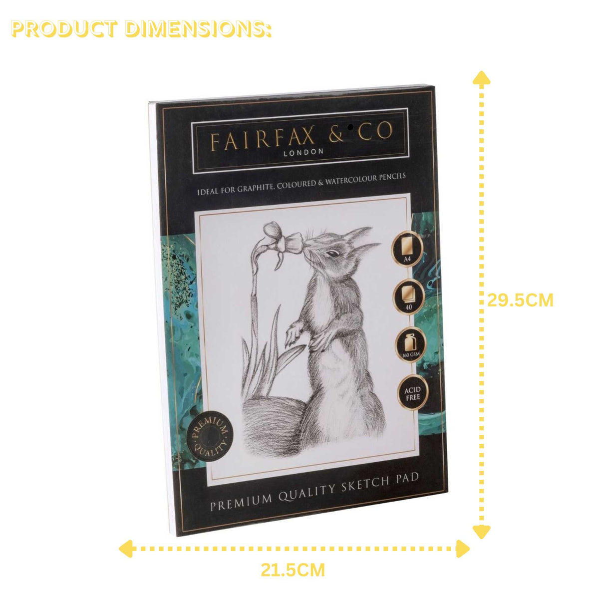 FairFax & Co A4 Sketch Pad 40 Sheets – Premium Drawing Paper for Pencil, Graphite & Charcoal