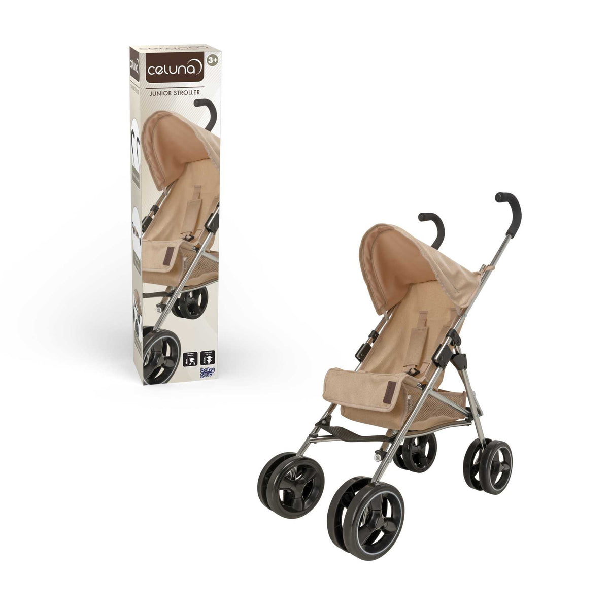 Celuna Premium Junior Dolls Stroller - Stone