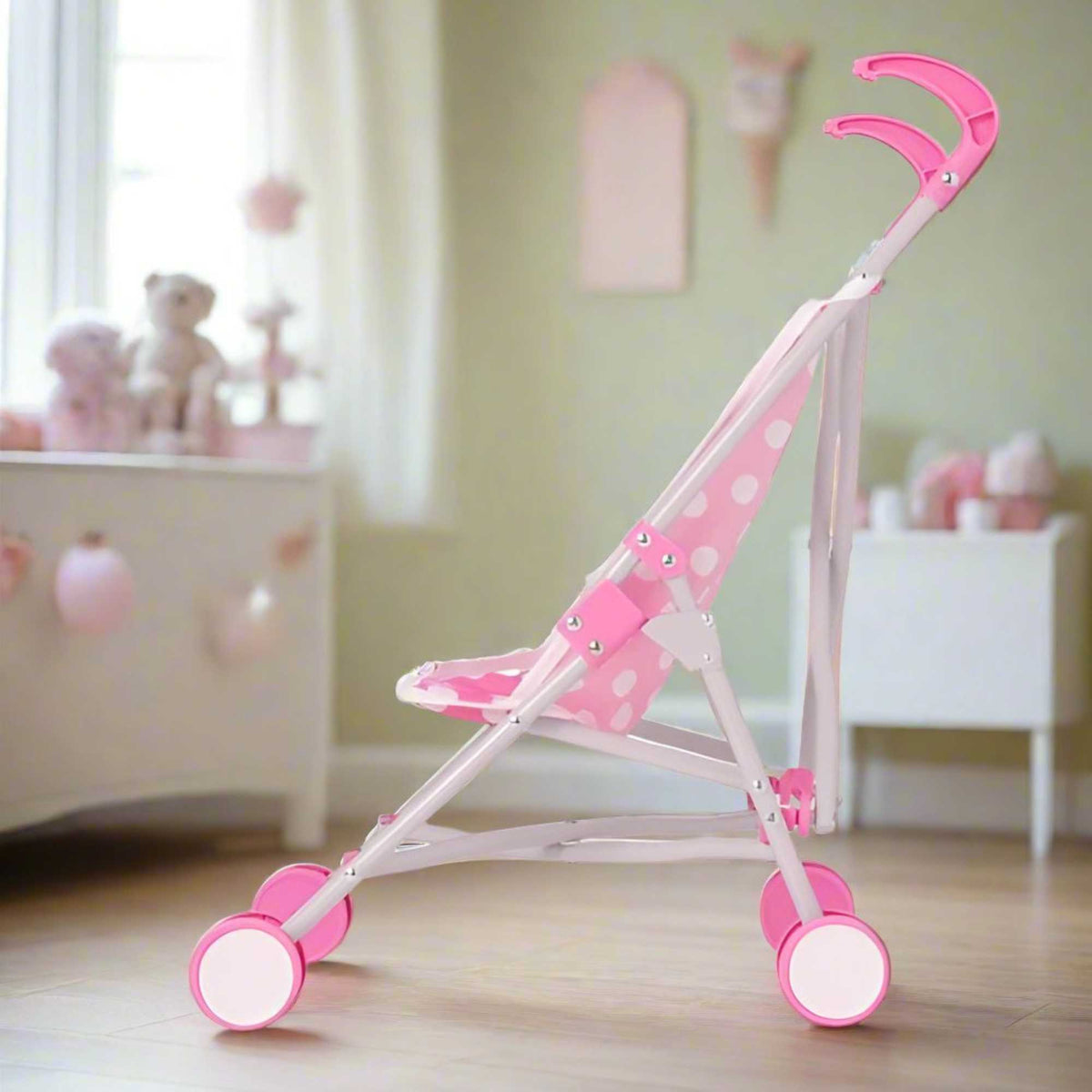 Dolly Tots Single Dolls Stroller - Pink