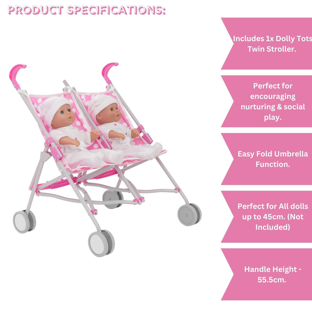 Dolly Tots Twin Dolls Stroller