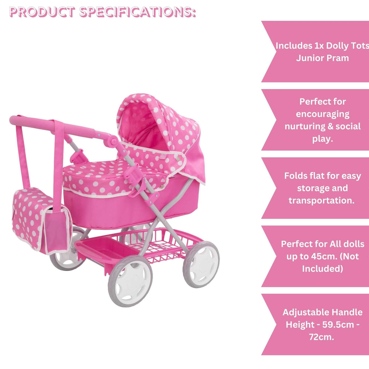 Dolly Tots Junior Dolls Pram