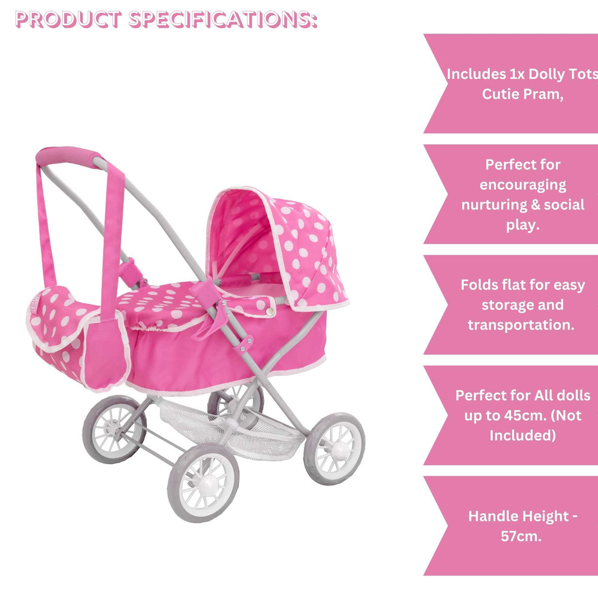Dolly Tots Cutie Dolls Pram