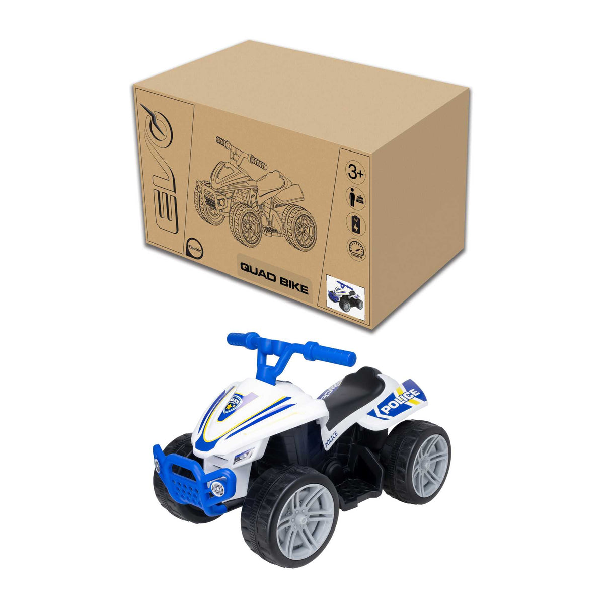 Evo 6V Kids Electric Ride-On Police Quad Bike