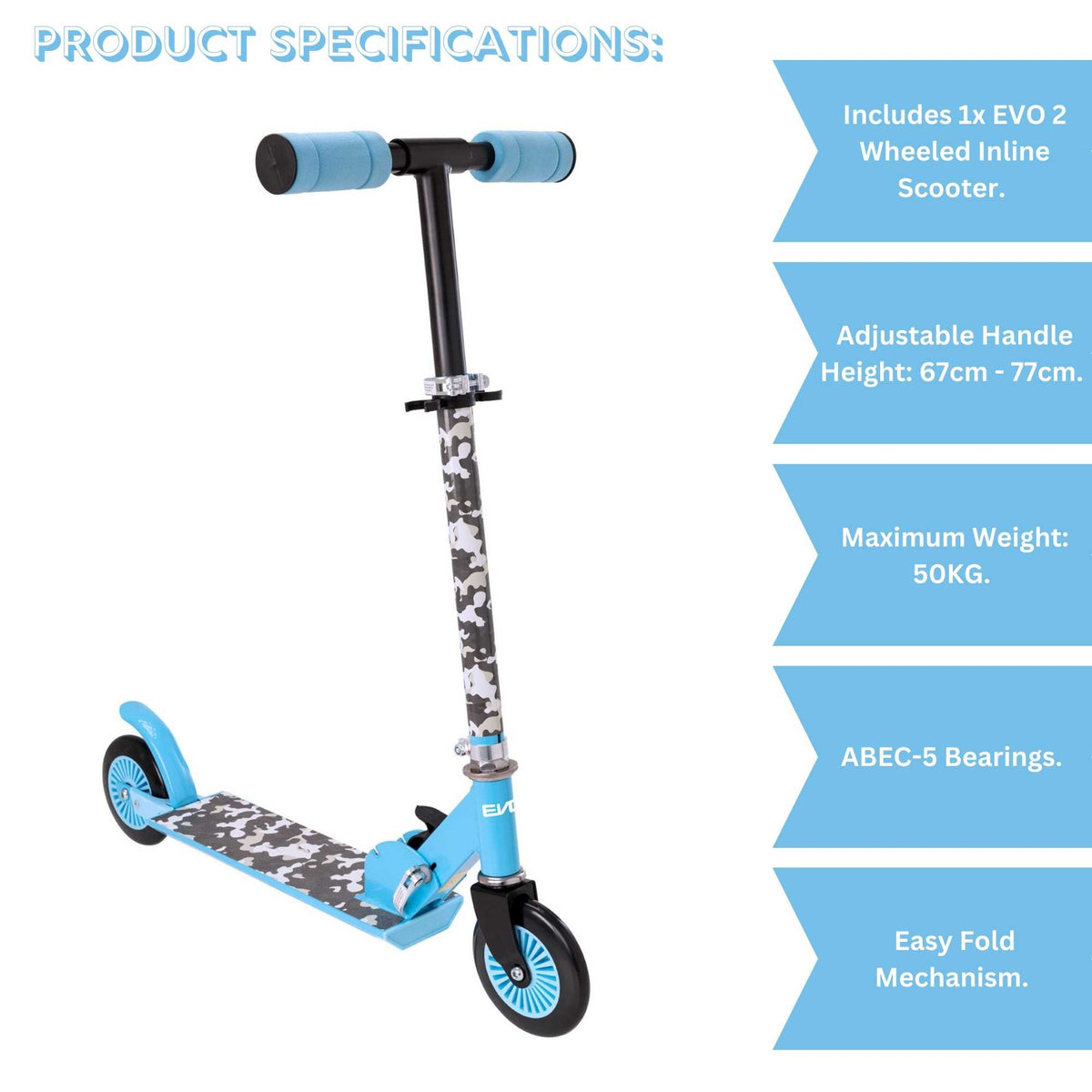EVO Inline Scooter - Blue Camouflage