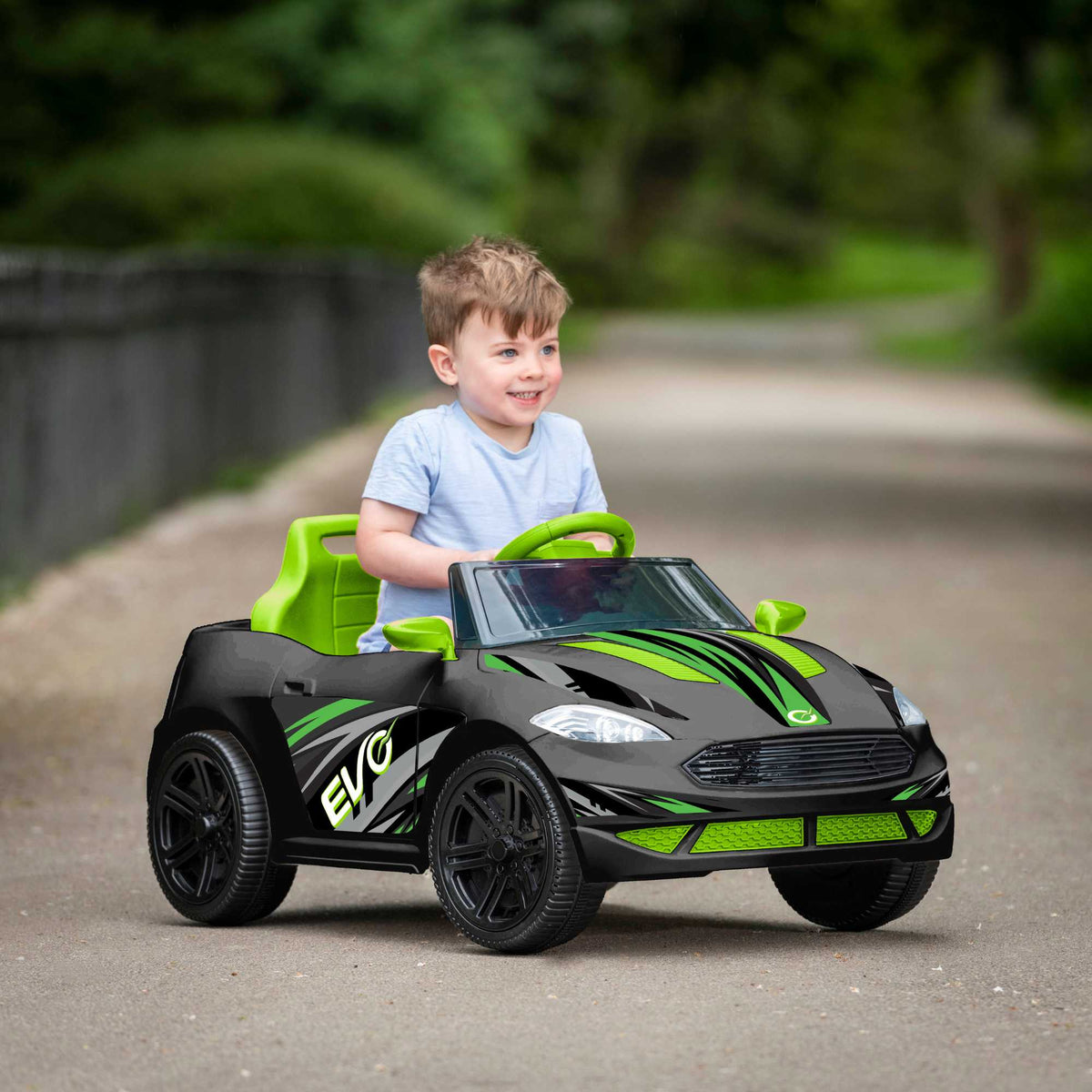 EVO 6v Kids Electric Ride-On Venom Sports Car Green