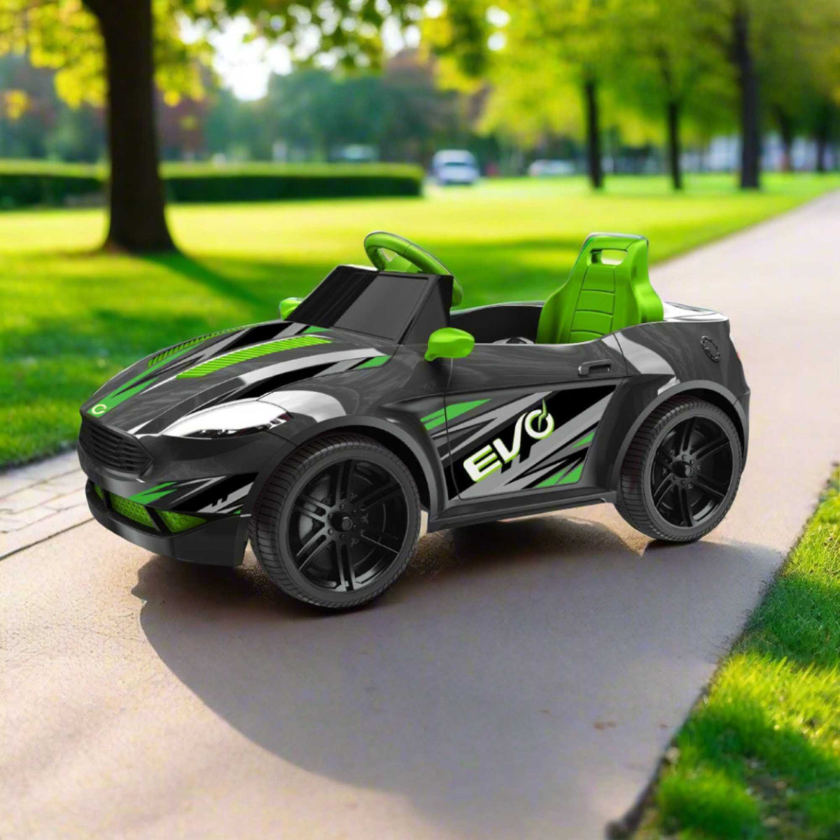 EVO 6v Kids Electric Ride-On Venom Sports Car Green