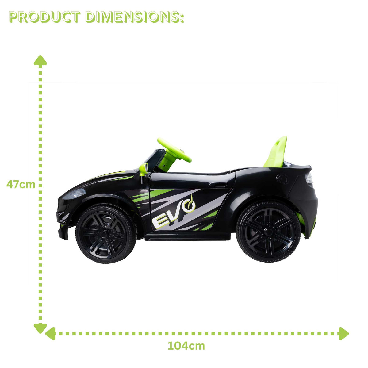 EVO 6v Kids Electric Ride-On Venom Sports Car Green