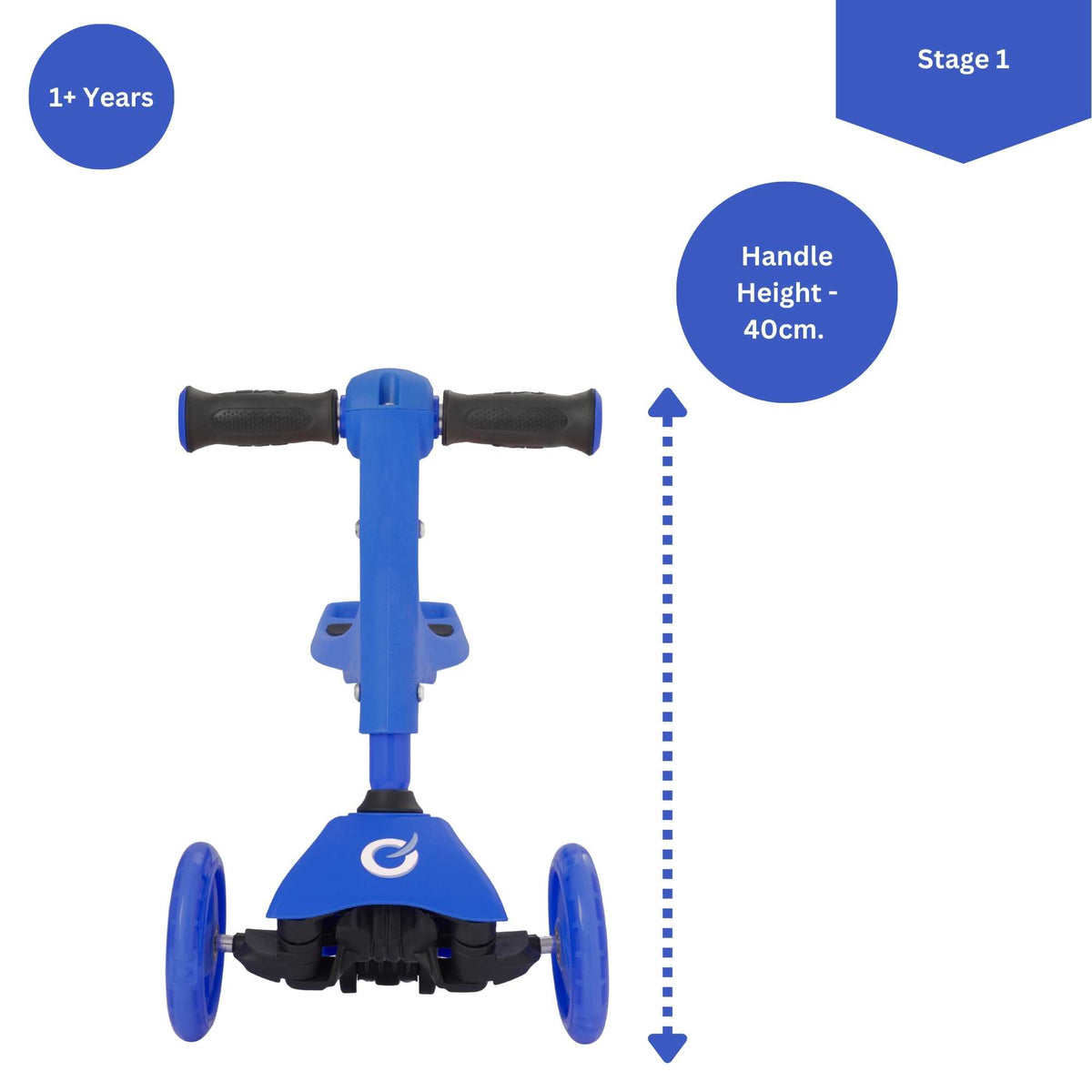 EVO 3 in 1 Cruiser Toddler Ride On & Scooter - Blue