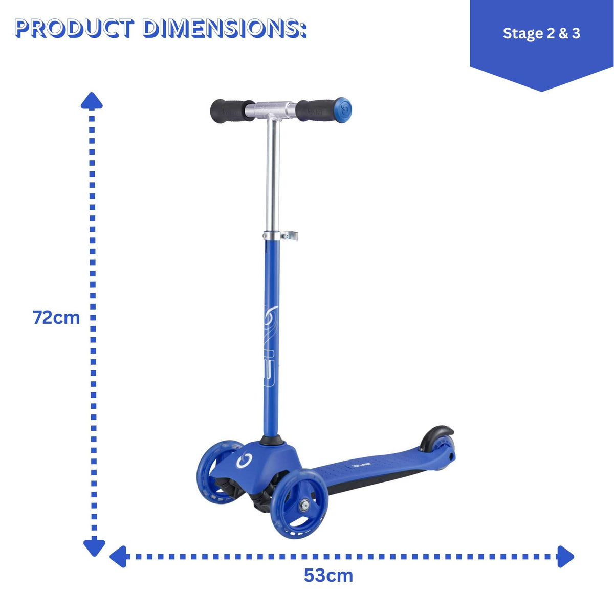 EVO 3 in 1 Cruiser Toddler Ride On & Scooter - Blue