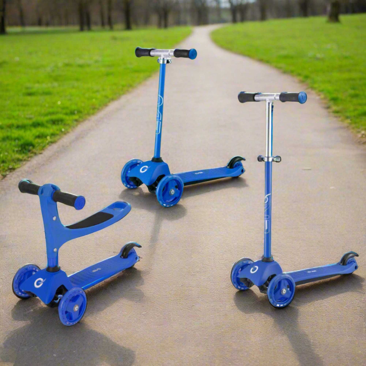 EVO 3 in 1 Cruiser Toddler Ride On & Scooter - Blue