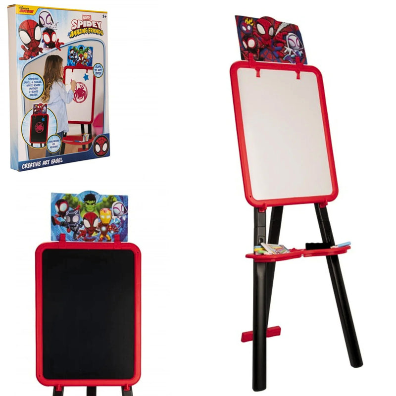 Marvel Spidey & Friends 2-in-1 Floor Easel – Whiteboard & Chalkboard Set