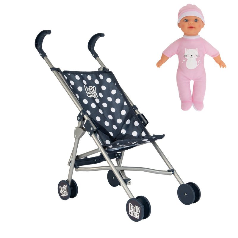 Dolly Tots Dolls Single Stroller & Doll - Navy