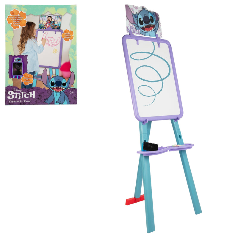 Disney Stitch 2-in-1 Floor Easel – Whiteboard & Chalkboard Set