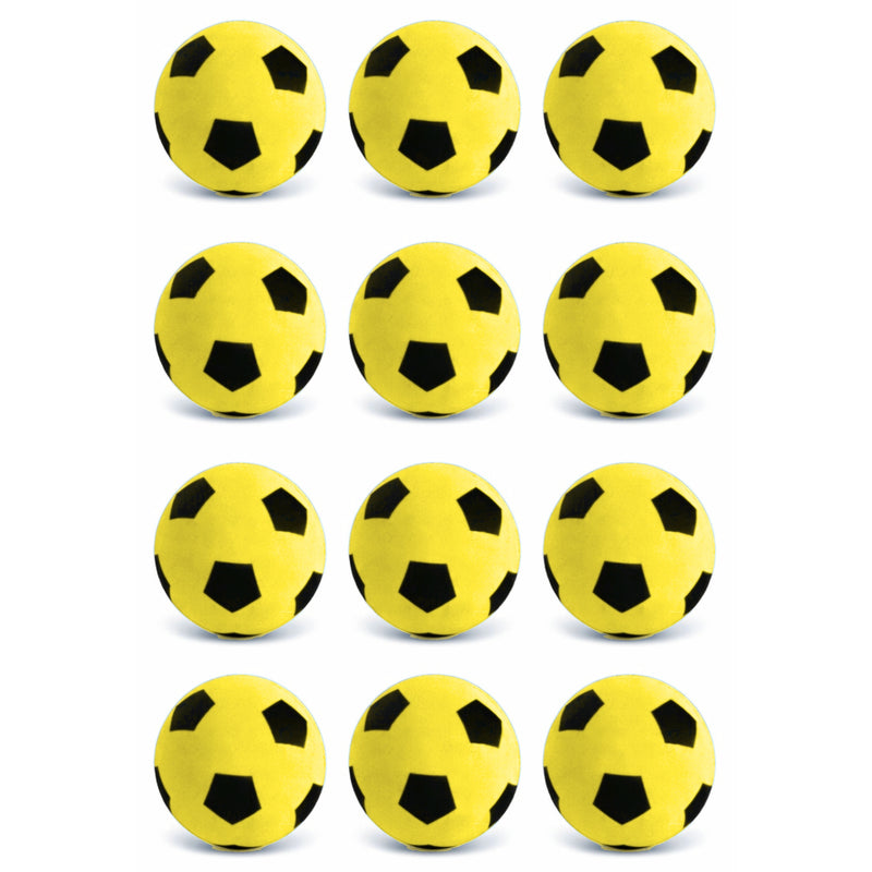 Foam Football Pack Of 12 - Yellow