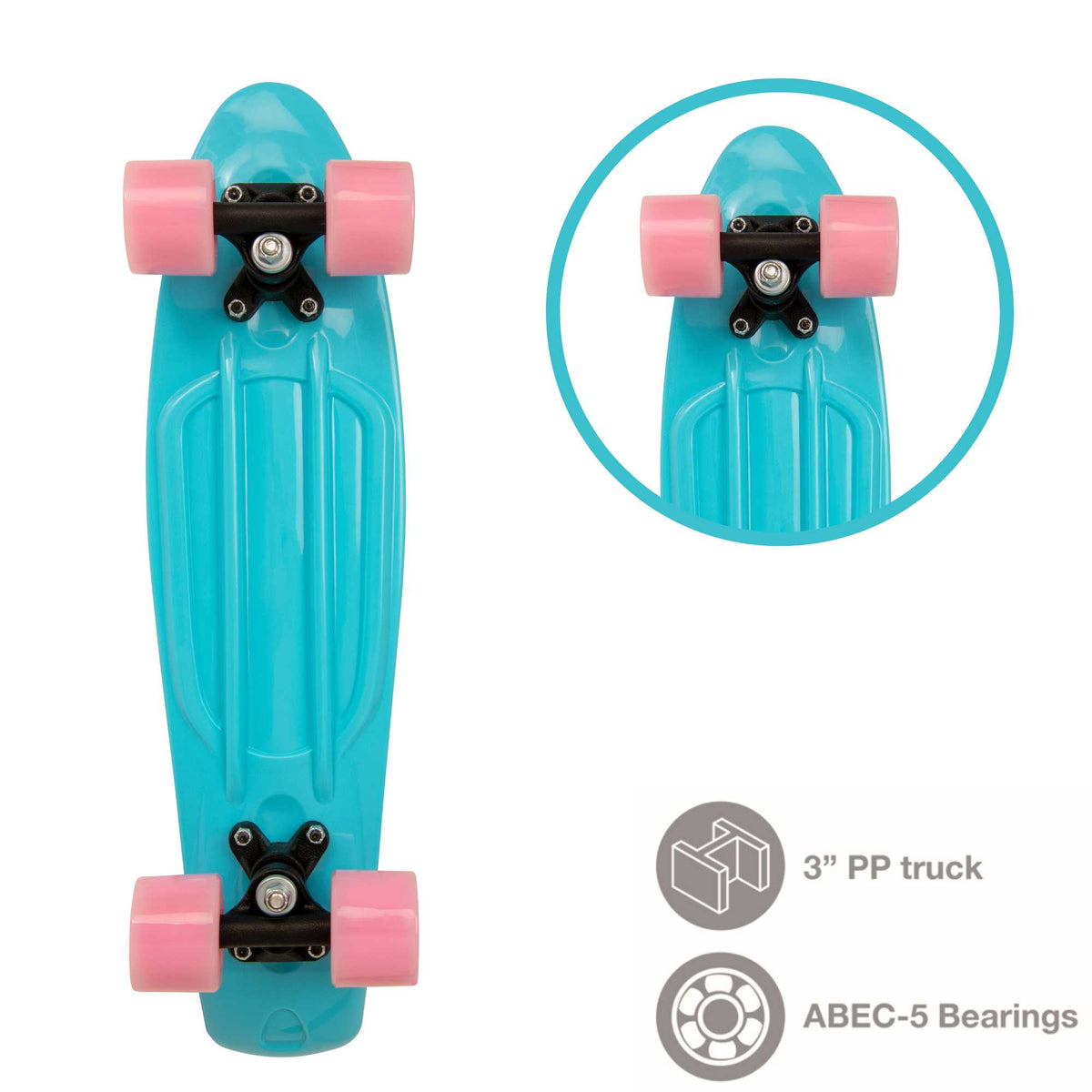 EVO Light-Up Penny Board - Blue & Pink