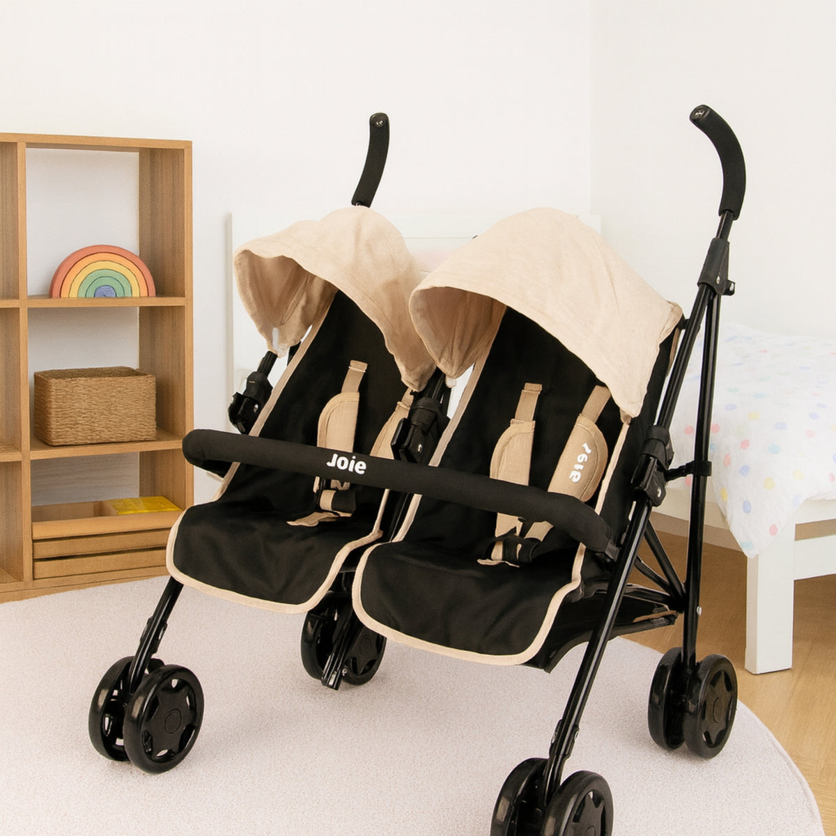 Joie Aire Twin Dolls Stroller - Stone & Black