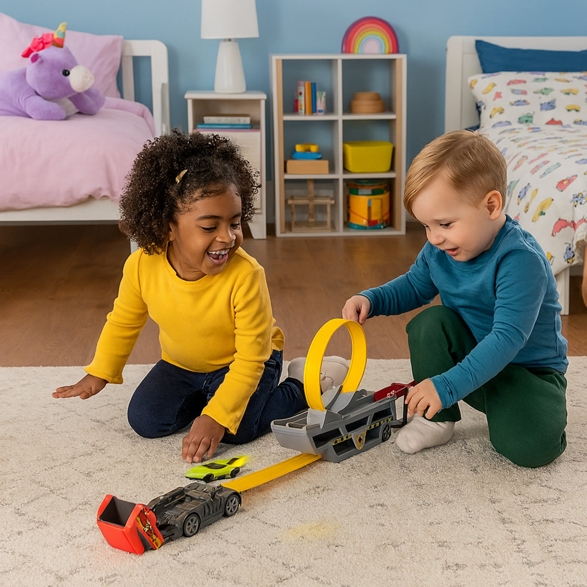 Teamsterz Launch & Loop Transporter Set - Includes Die Cast Car