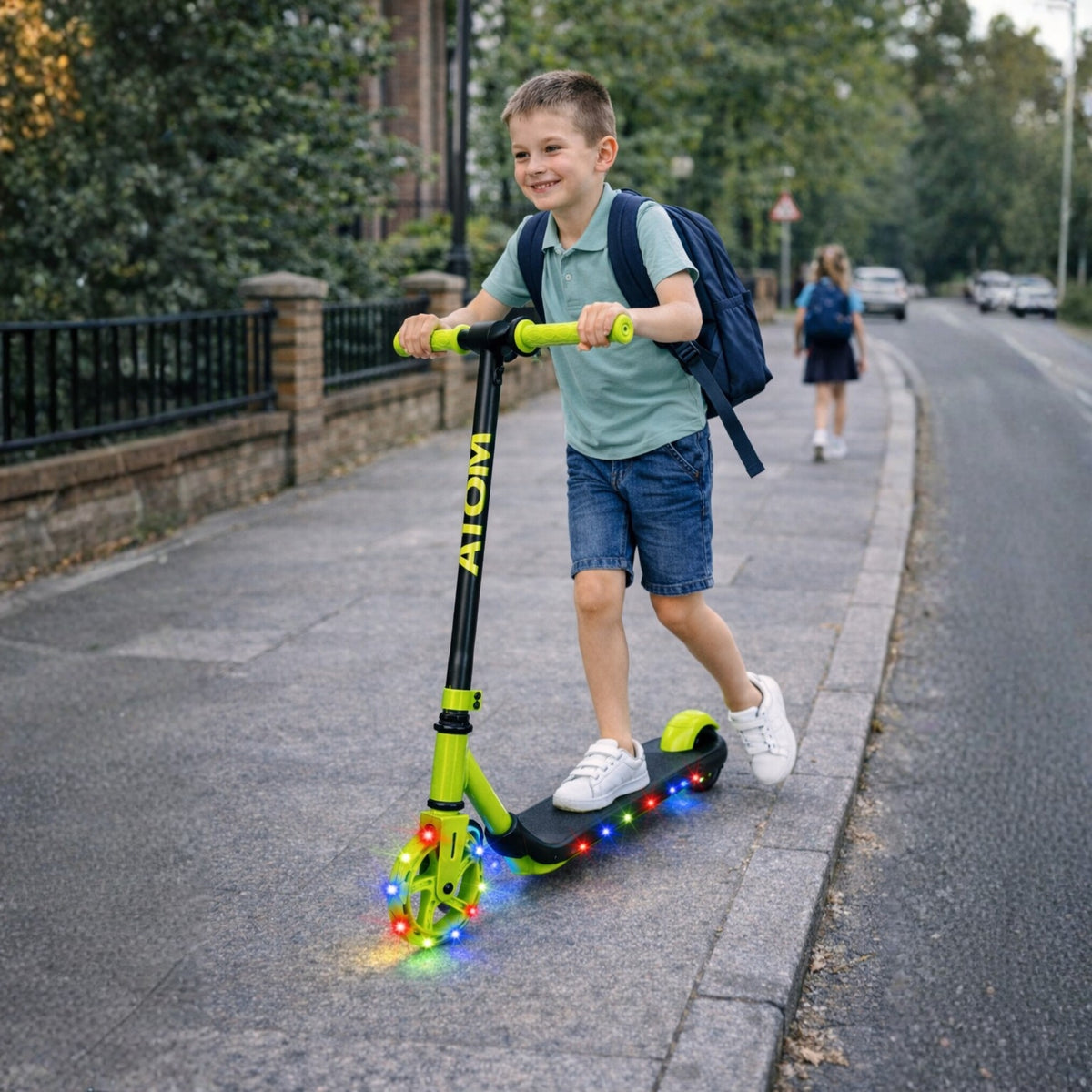 ATOM Light Up Electric Scooter - Lime Green