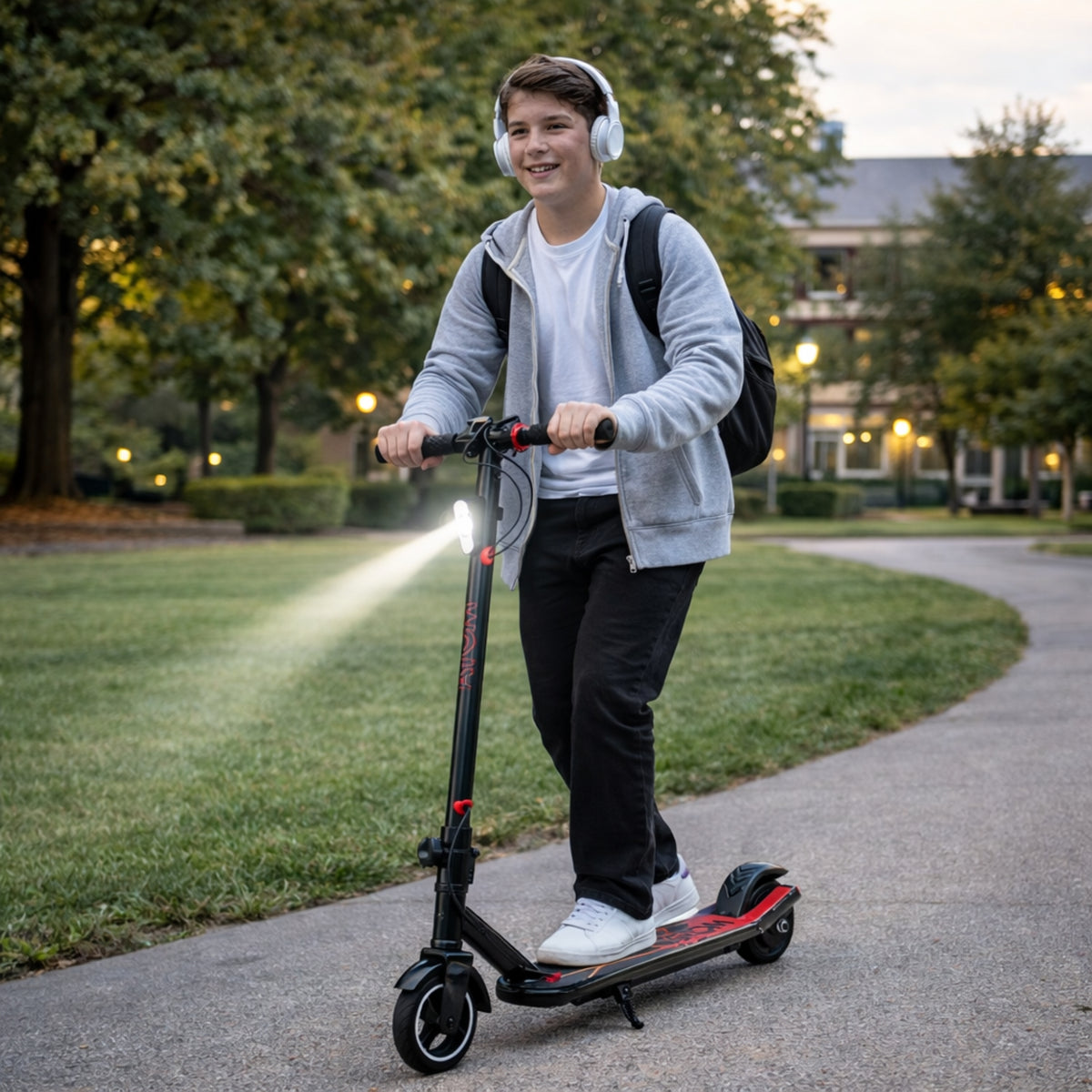 ATOM VT3 Electric E-Scooter – Red & Black | Folding Teen/Adult Scooter