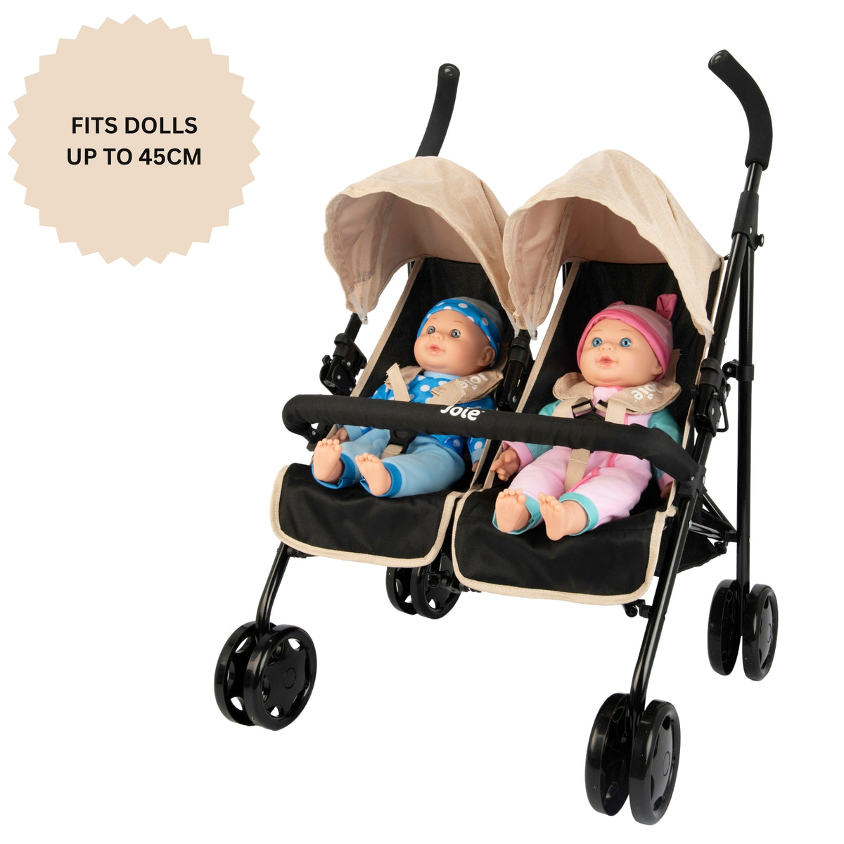 Joie Aire Twin Dolls Stroller - Stone & Black