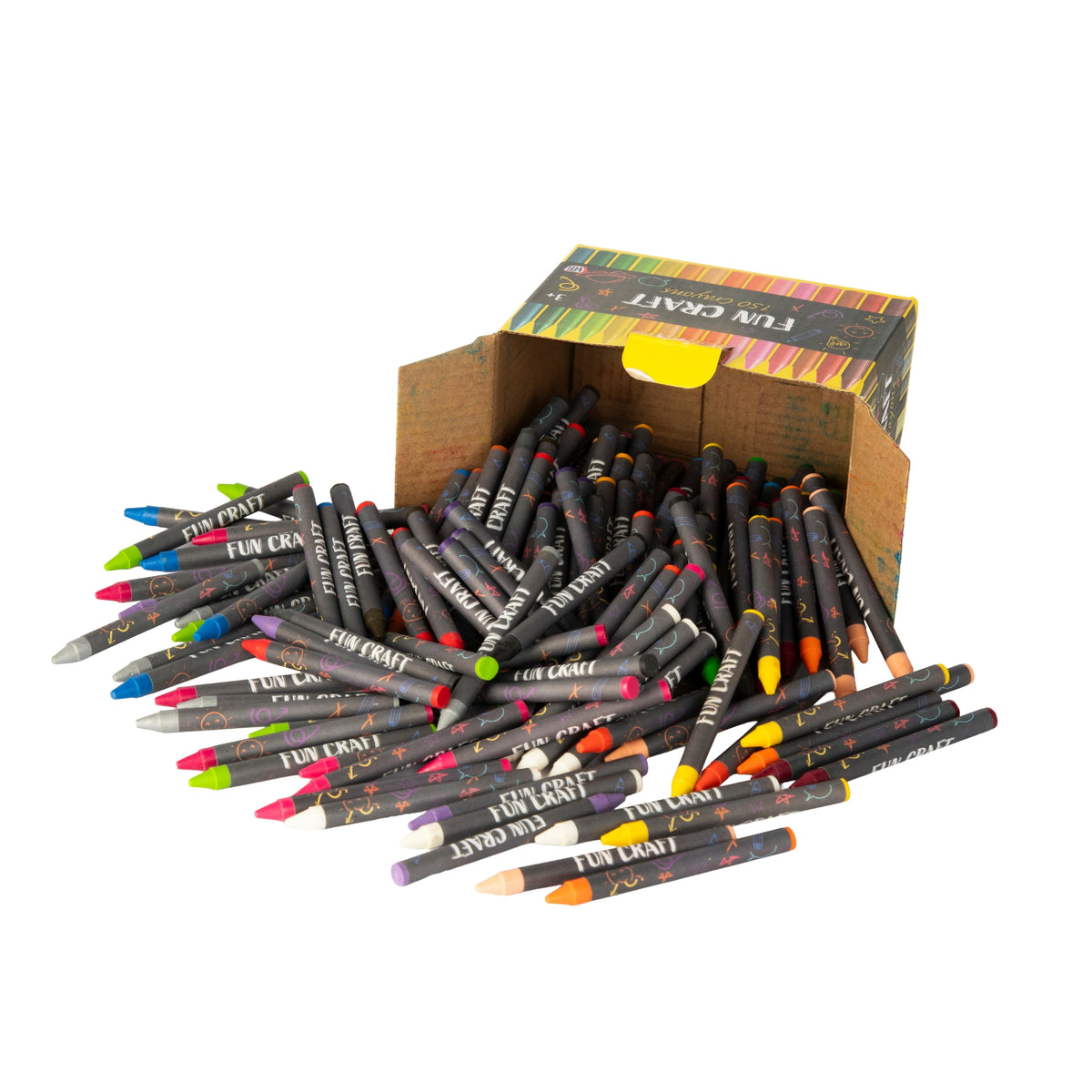 Fun Craft 150 Coloured Crayons – Large Kids Colouring & Art Set