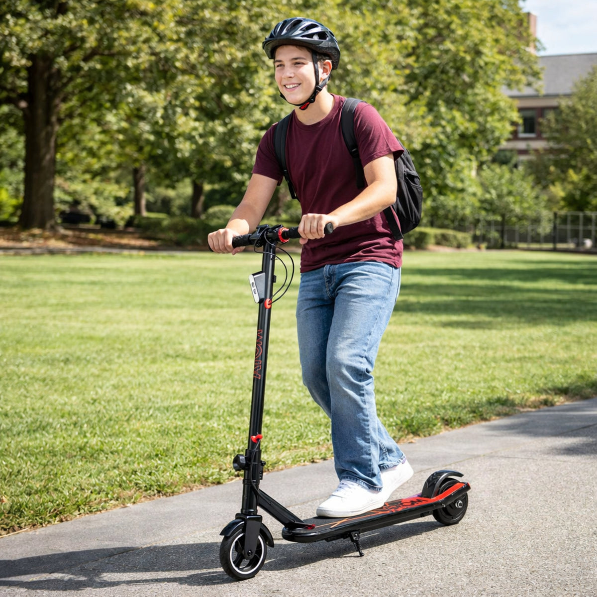 ATOM VT3 Electric E-Scooter – Red & Black | Folding Teen/Adult Scooter