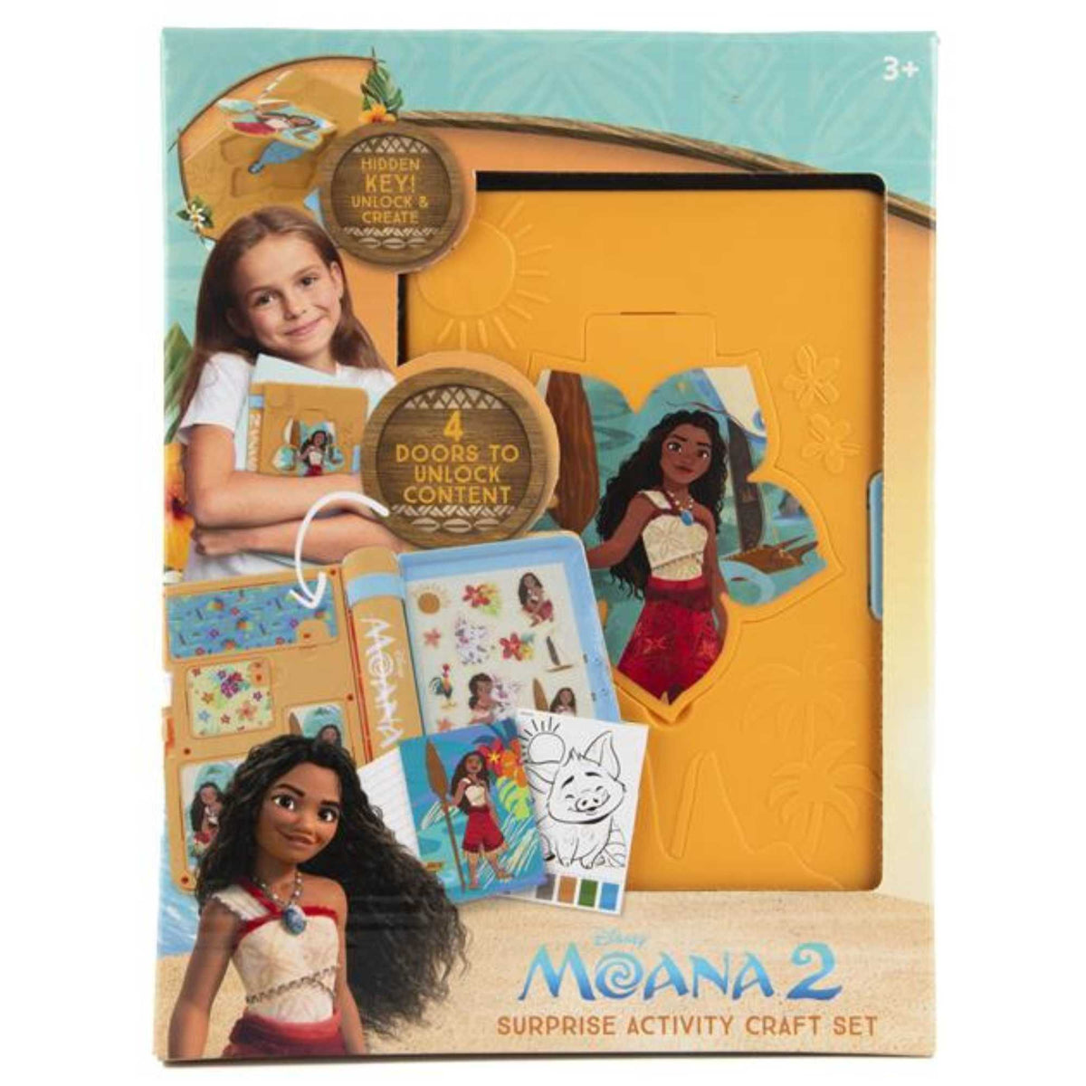 Disney Moana 2 Activity Craft Set for Girls – 30+ Accessories Surprise Arts & Crafts Kit