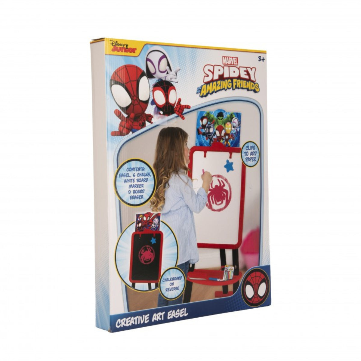 Marvel Spidey & Friends 2-in-1 Floor Easel – Whiteboard & Chalkboard Set
