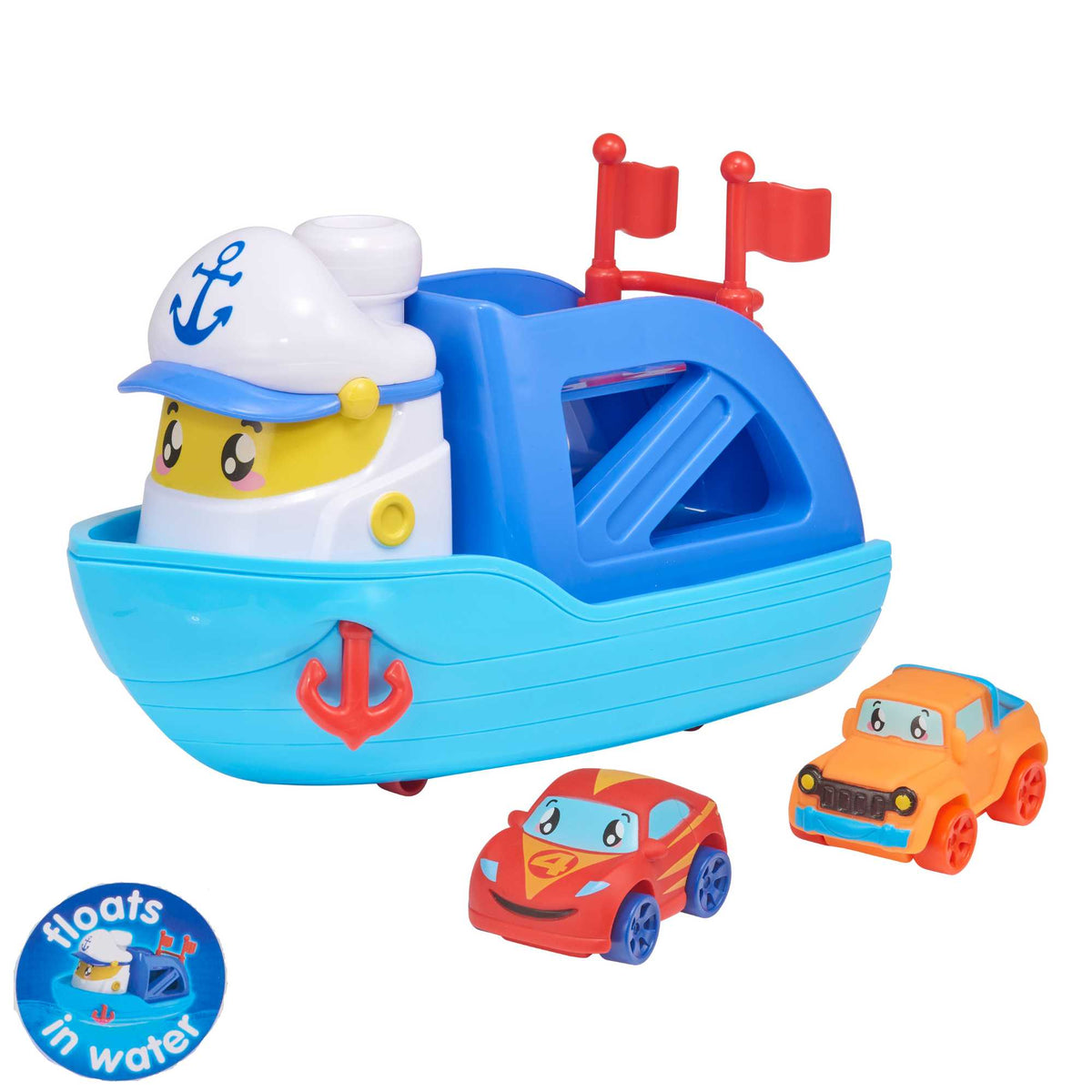 Tiny Teamsterz Ferry Boat Playset | Includes 2 Soft Touch Cars