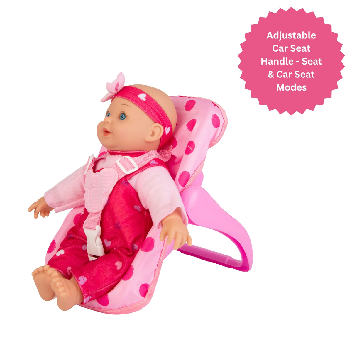 Dolly Tots 30cm Doll & Car Seat - Soft Bodied Talking Doll