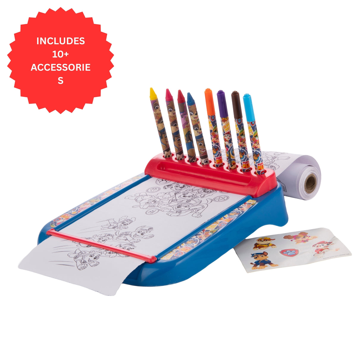 Paw Patrol Roll & Go Colouring Station - 10+ Accessories