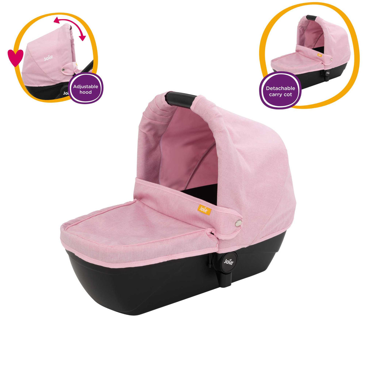 Joie Mytrax Dolls Pram - Pink & Black