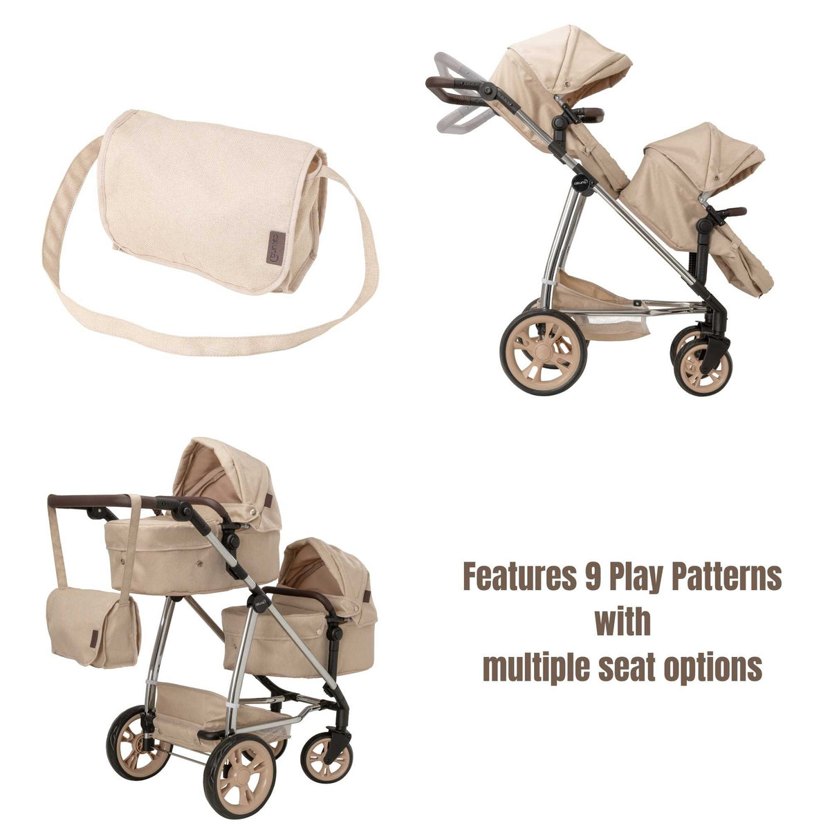 Celuna Premium Stone Twin Dolls Travel System - 9 Play Patterns