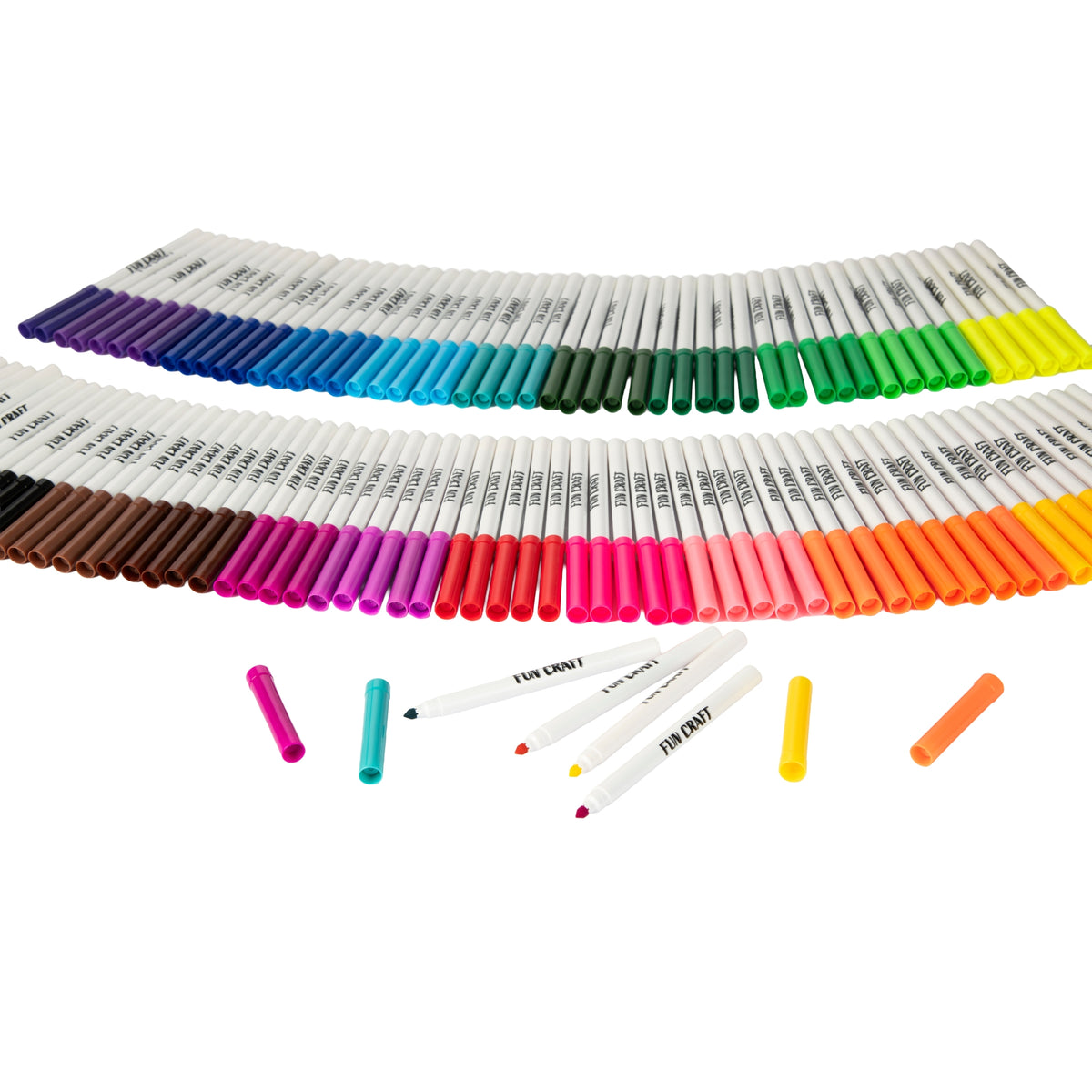 Fun Craft 120 Coloured Felt Tip Pens – Kids Colouring & Drawing Marker Set