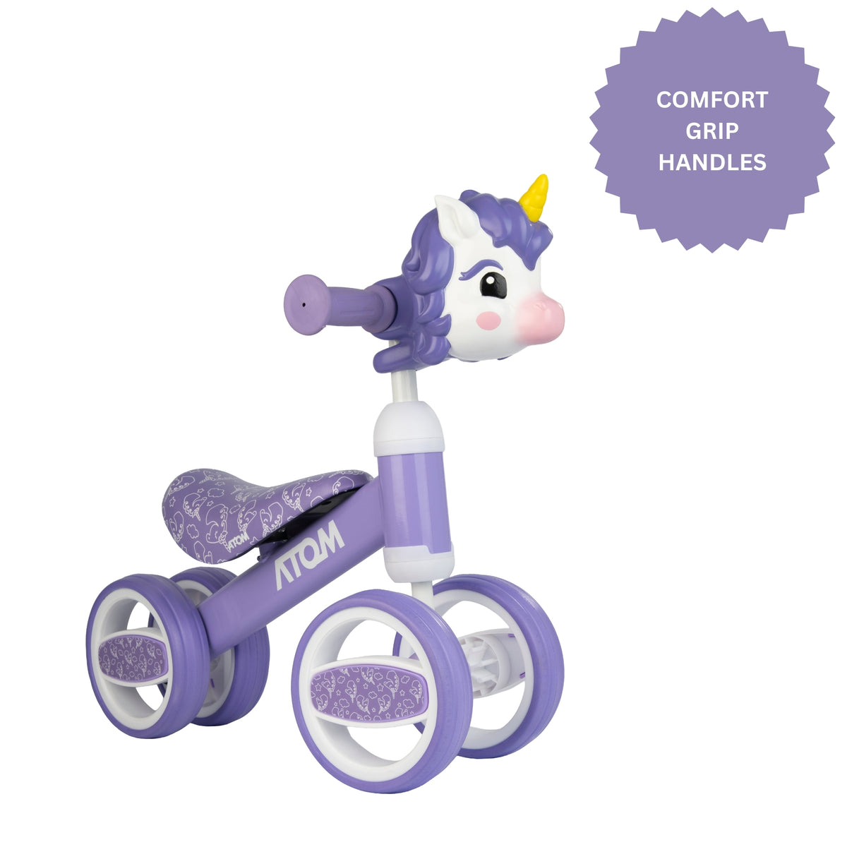 ATOM Childrens Bobble Bike - Purple Unicorn