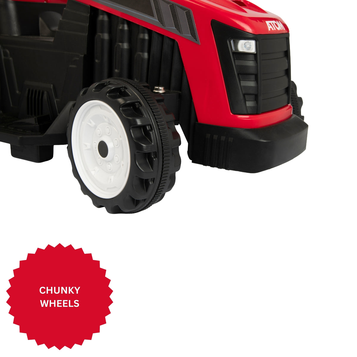 ATOM 6V Electric Ride On Tractor With Trailer - Red