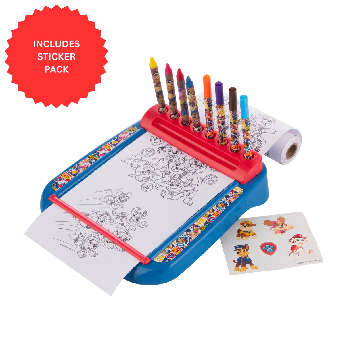 Paw Patrol Roll & Go Colouring Station - 10+ Accessories