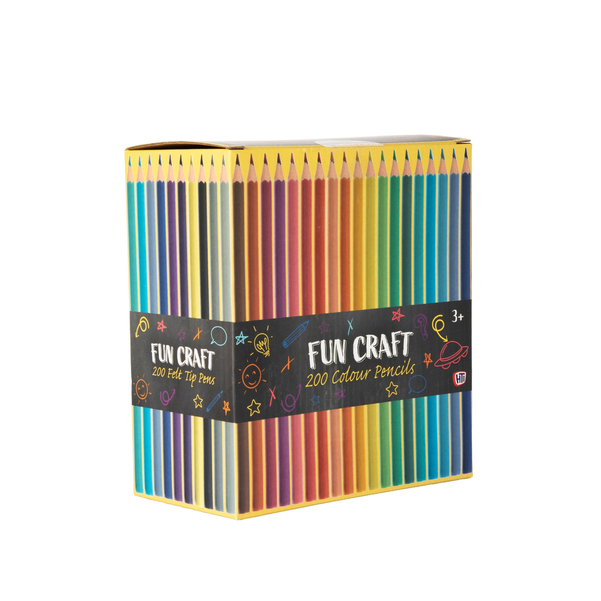 Fun Craft 200 Coloured Pencils – Kids Colouring & Drawing Set