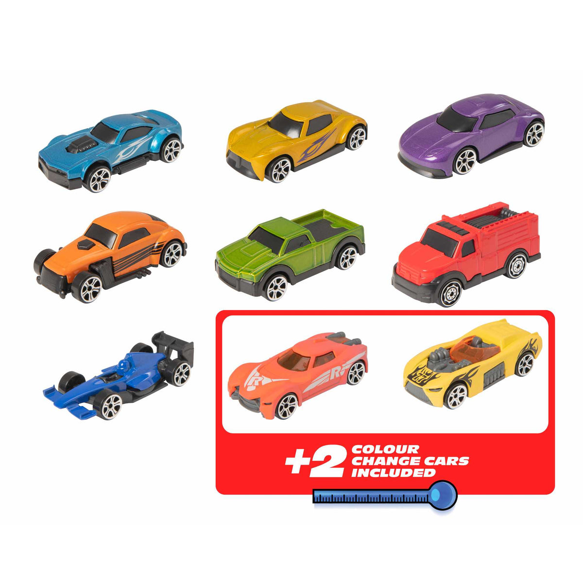 Teamsterz Racing Cars - With 2 Colour Changing Cars