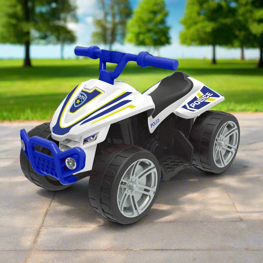 Evo 6V Kids Electric Ride-On Police Quad Bike