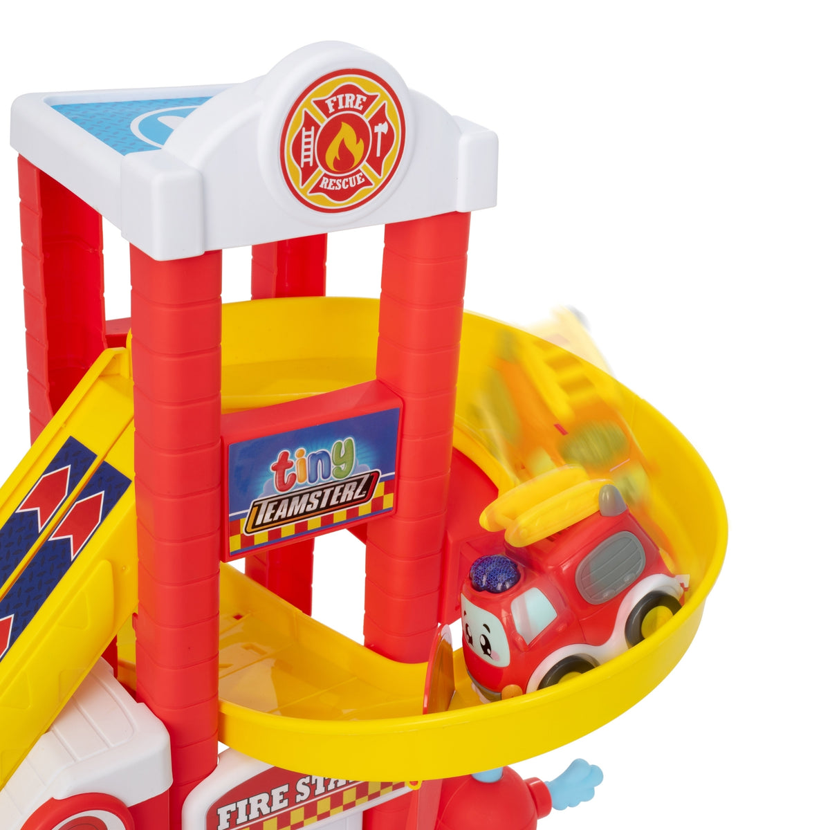 Tiny Teamsterz Beep & Go Fire Station HQ - Includes 1 Fire Engine