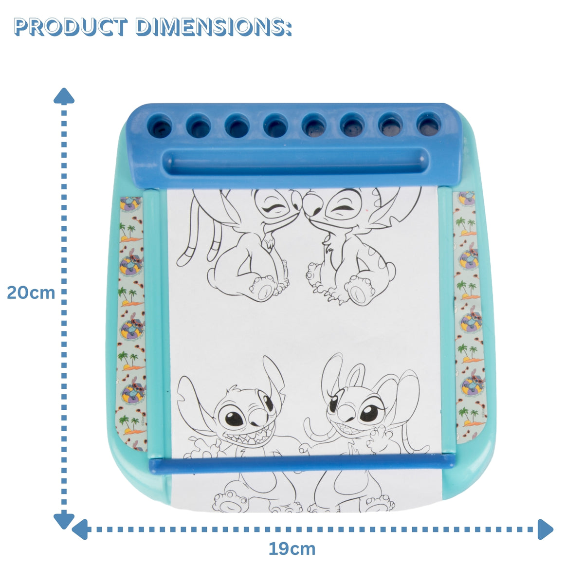 Disney Stitch Roll & Go Colouring Station with 10+ Accessories – Portable Art Set