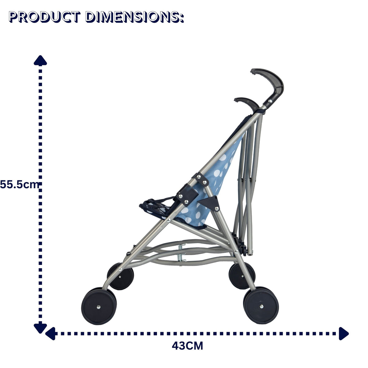 Dolly Tots Twin Dolls Stroller - Navy