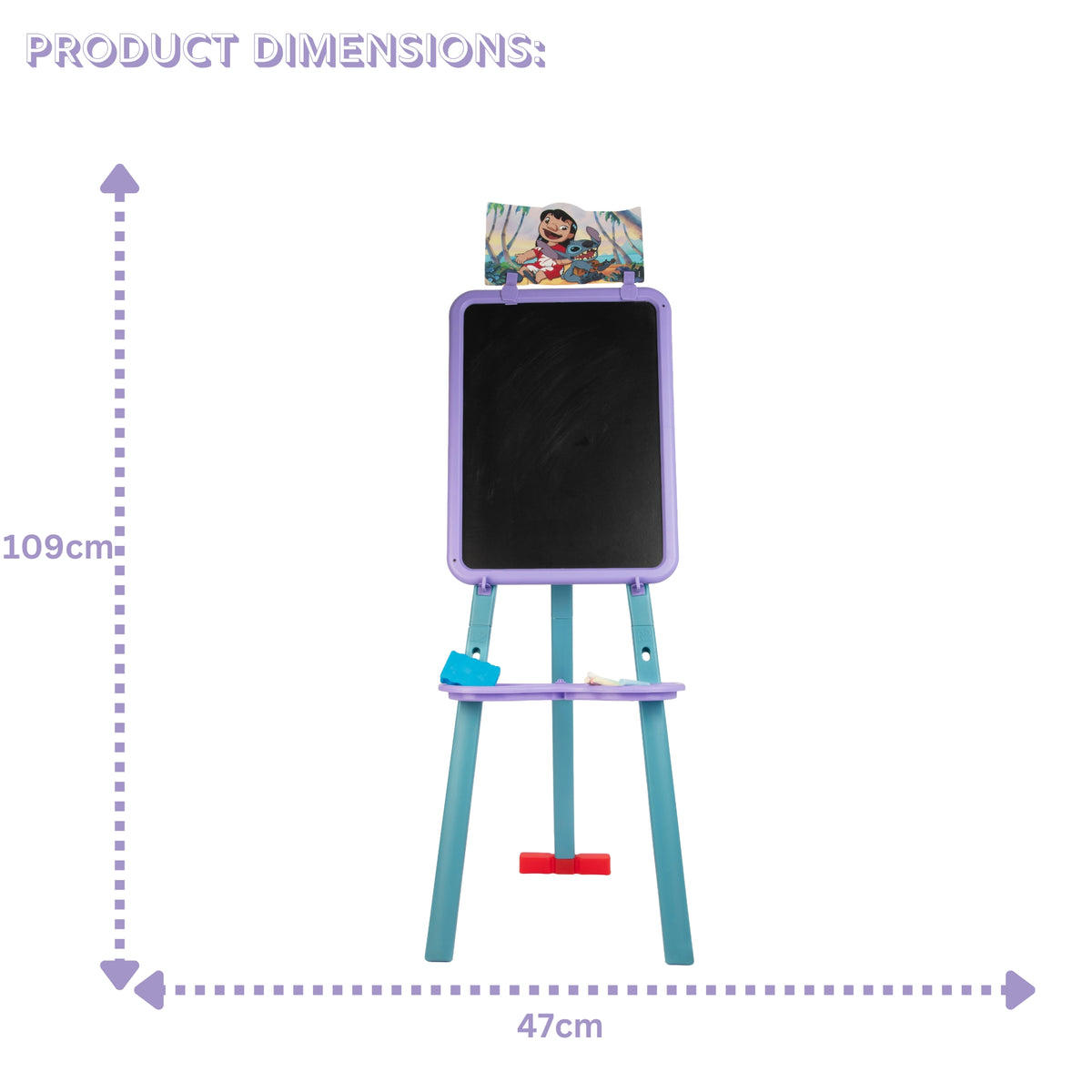 Disney Stitch 2-in-1 Floor Easel – Whiteboard & Chalkboard Set