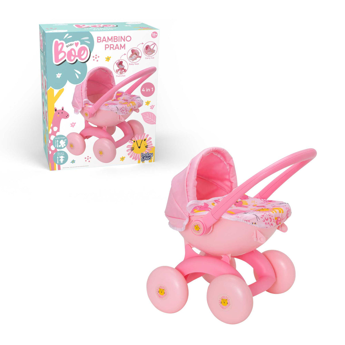 BabyBoo My First 4 in 1 Dolls Pram - Jungle